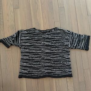 Eileen Fisher Black and White Textured Knit